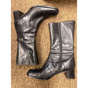 Women's Black Heeled Boots 6.5